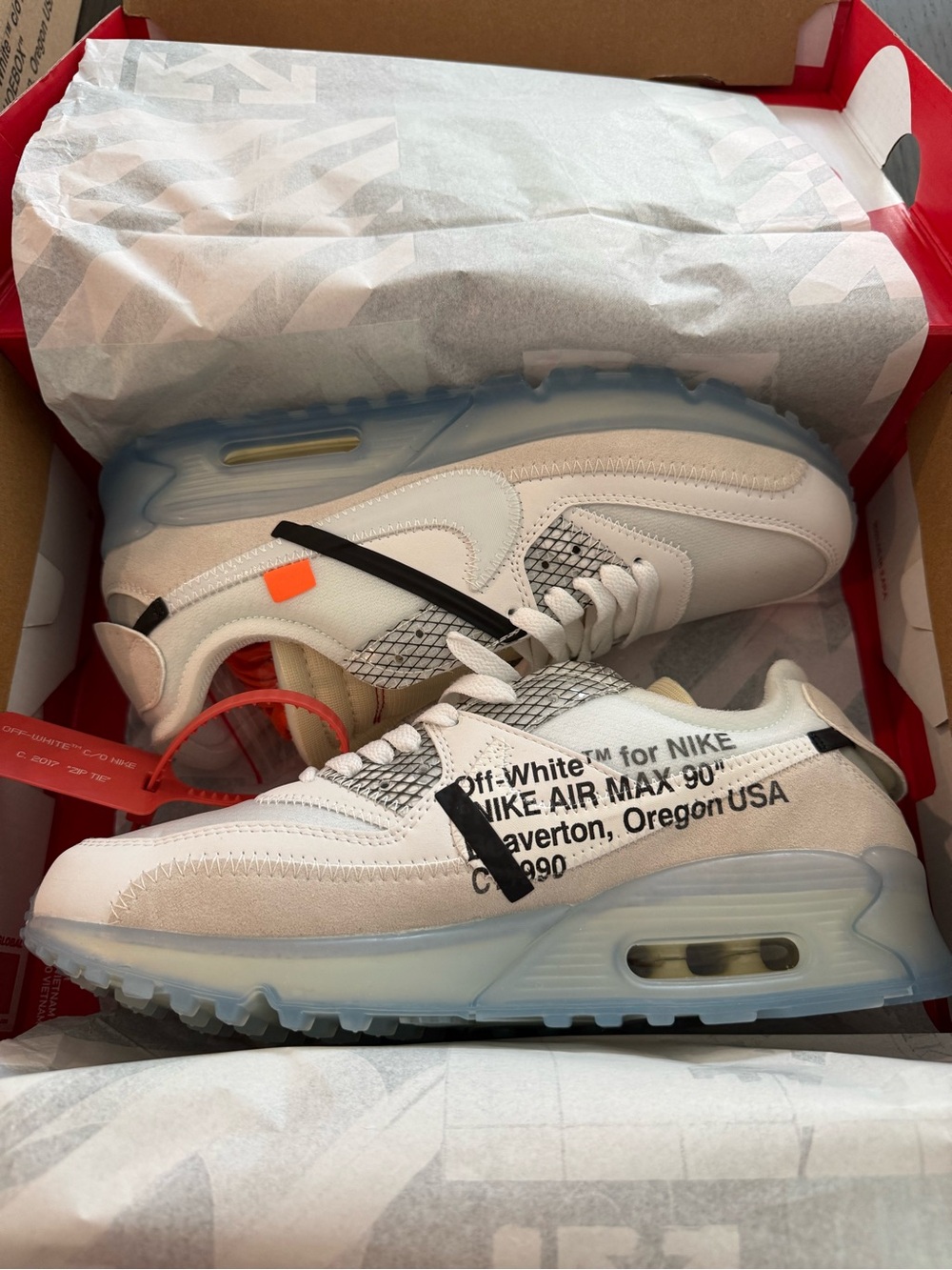 Nike Air Max 90 Off White Mens Size 9| New in box | Premium quality